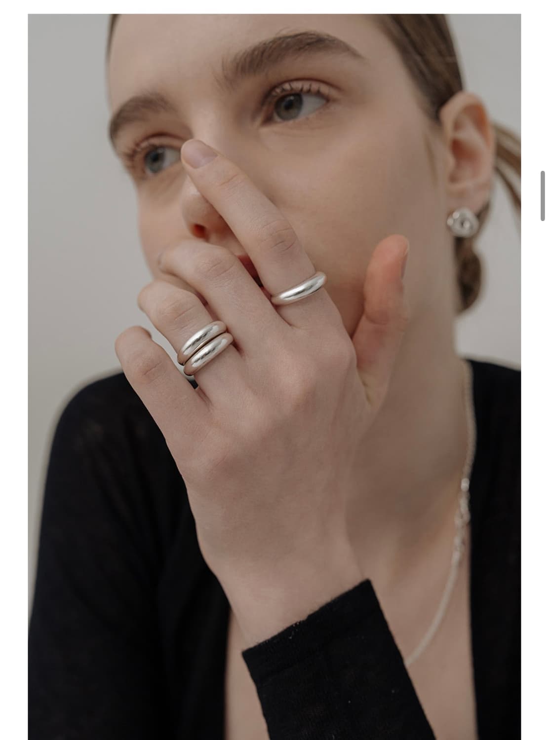 Tou 티오유 세미 매트 볼드 실버링 반지 상품이미지3