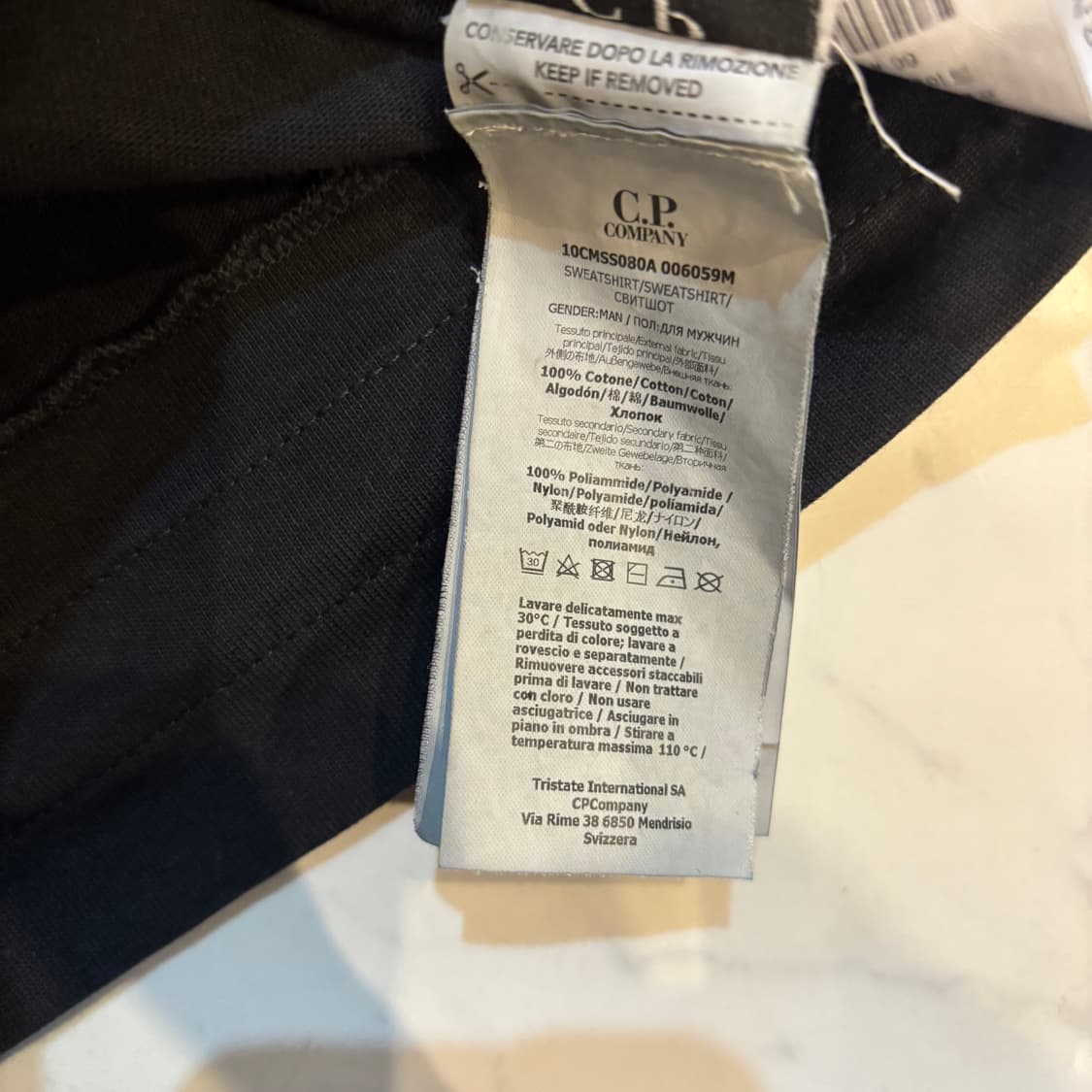 CP컴퍼니 헤비 져지 믹스드 가먼트다이드 렌즈 스웻셔츠 블랙 XL사이즈 상품이미지6