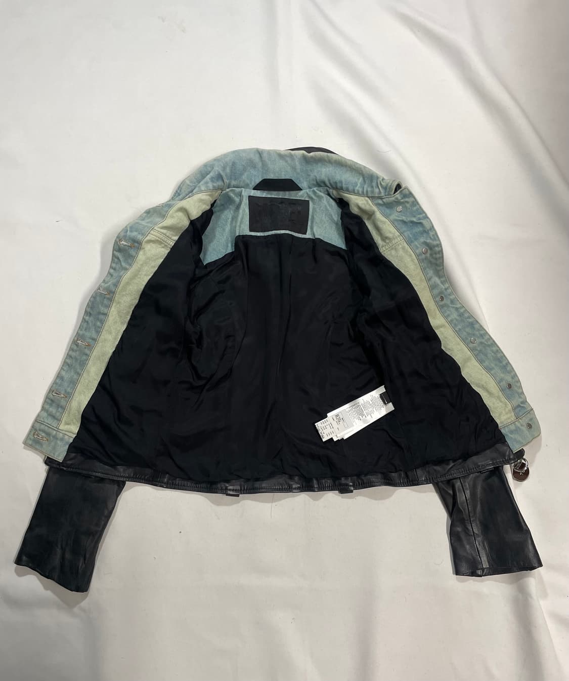 Diesel 데님 레이어드 램스킨 라이더재킷 상품이미지4