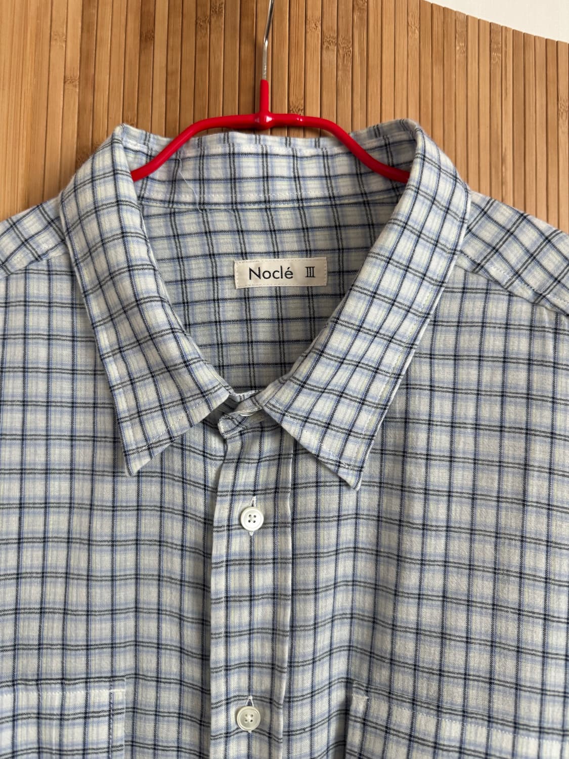 [판매] 노클(Noclé) 체크 워크 셔츠 블루 (3사이즈, 1회 착용) 상품이미지10