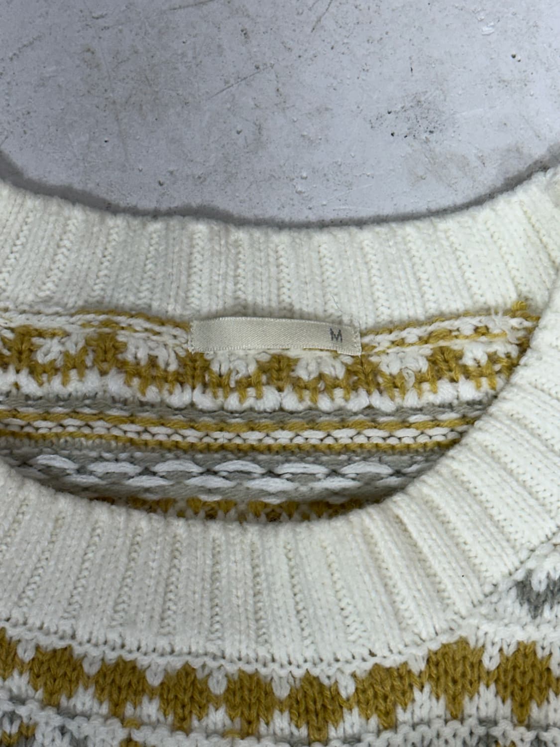 일본 빈티지 아이보리 패턴 모리걸 니트 M 상품이미지6