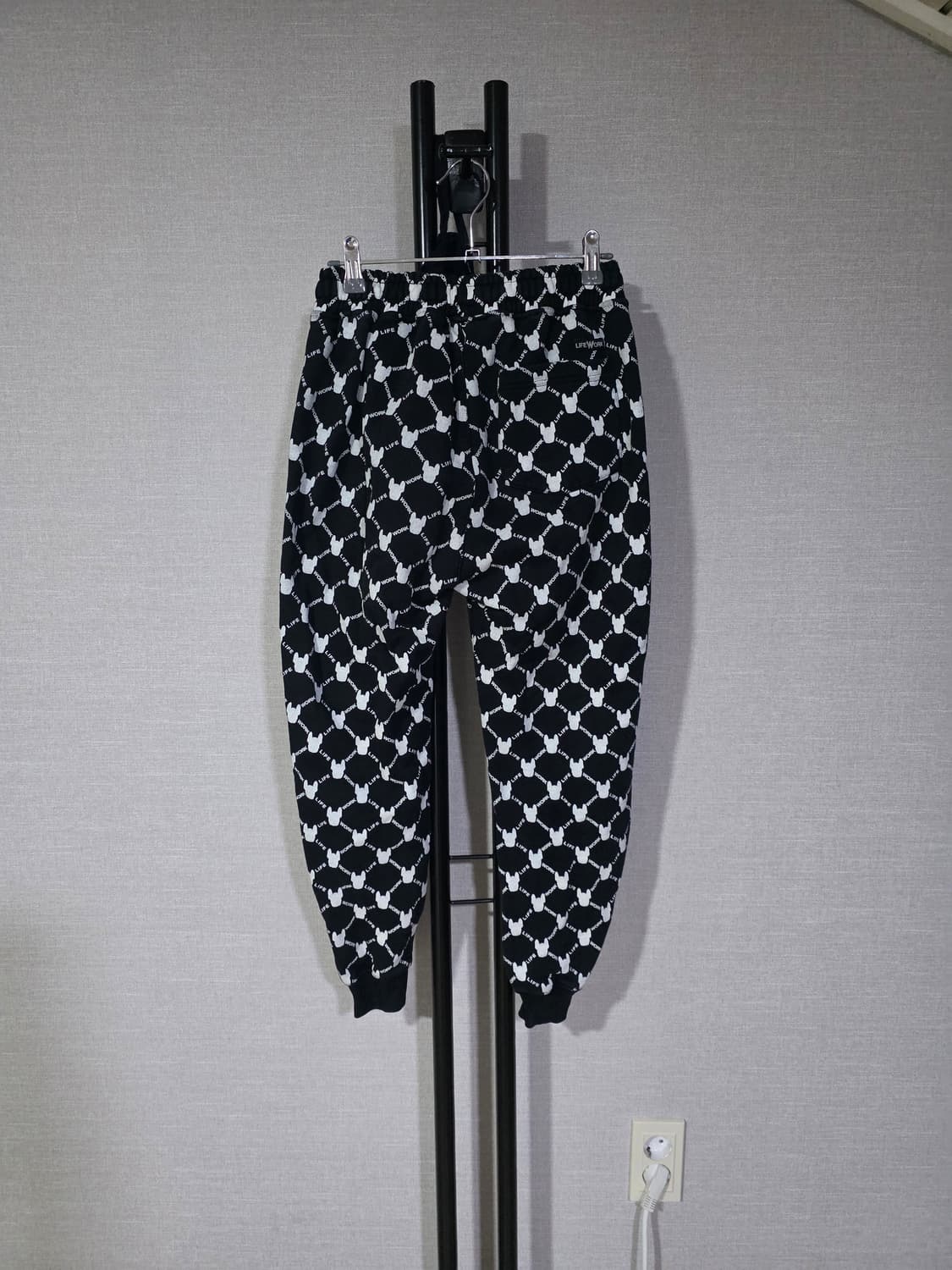 라이프워크 패턴 블랙 기모 트레이닝 세트 XS 상품이미지9