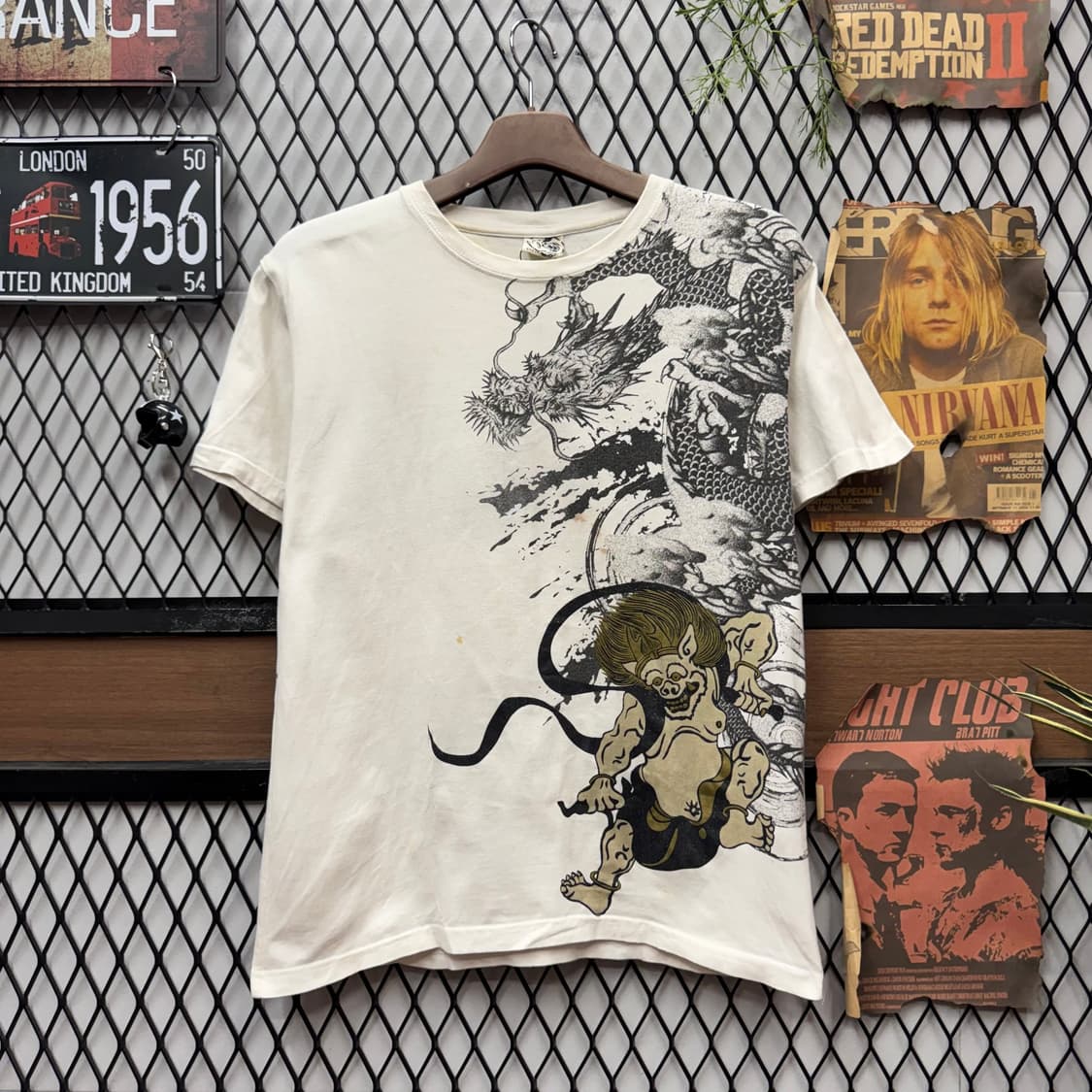 00s JPN VINTAGE 풍신뇌신 그래픽 오리엔탈 반팔 티셔츠 상품이미지2