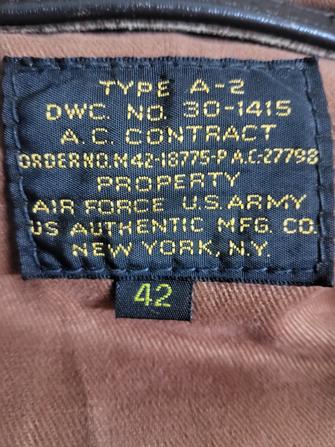 US 오센틱 A-2 US AUTHENTIC MFG 42 상품이미지2