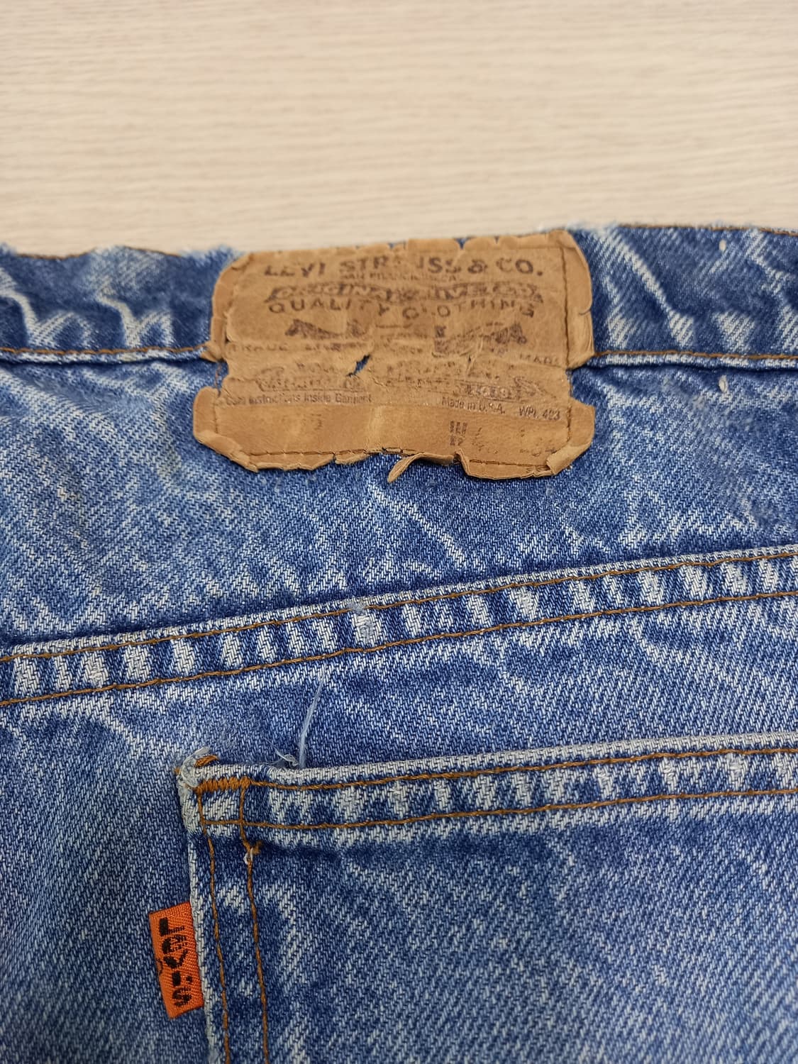 42 90's 리바이스505-0217USA 오렌지탭 테이퍼드진 42-01 상품이미지5