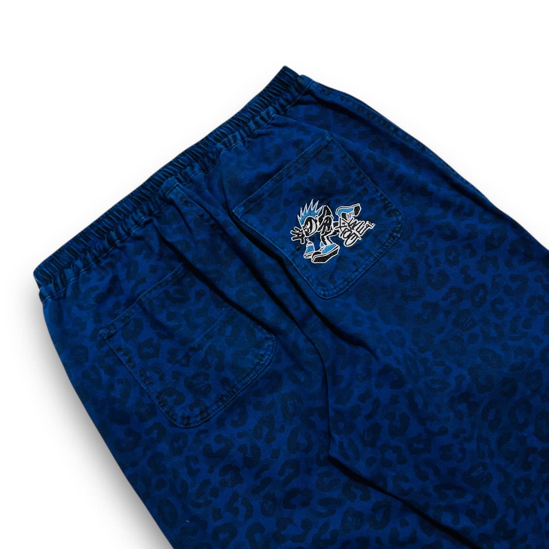 엑스 라지 블루 레오파드 올드스쿨 와이드 코튼 팬츠 상품이미지5