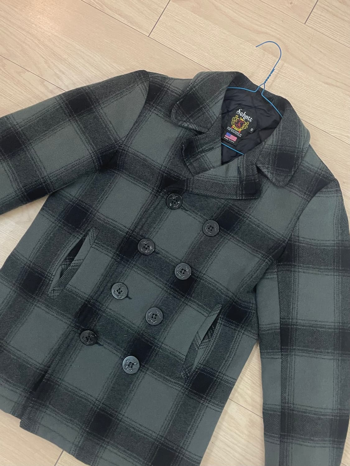 Schott 체크 피코트 상품이미지1