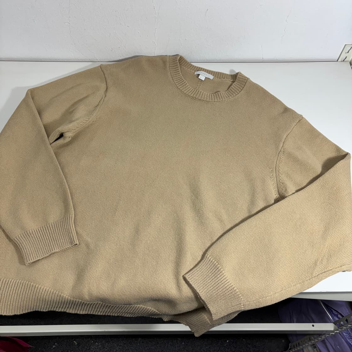 100-105 XL 데이 THEY 베이지 라운드면니트 상품이미지1