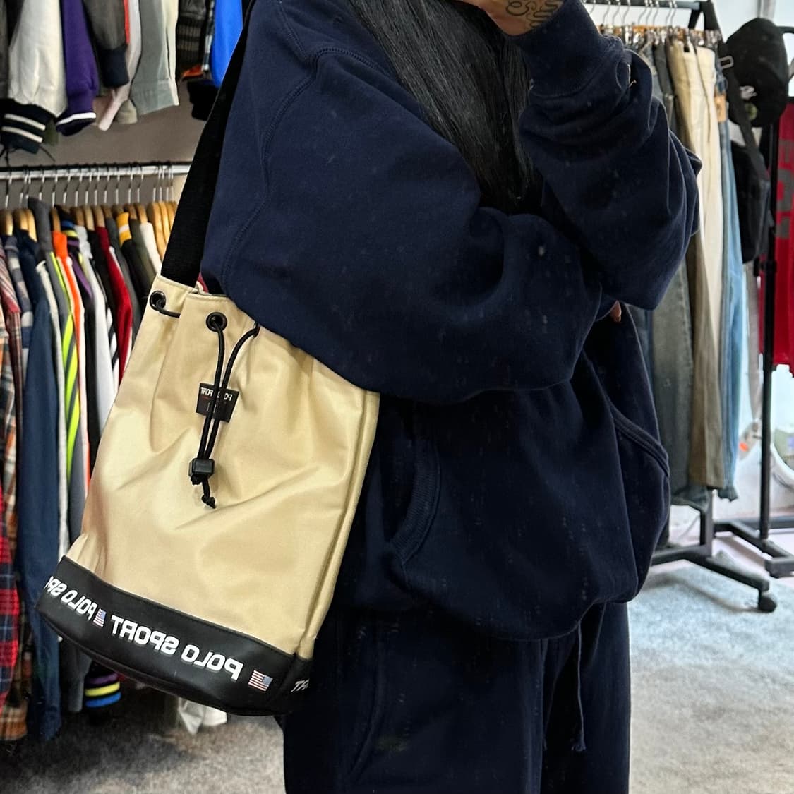 폴로 90s 빈티지 폴로 스포츠 나일론 버킷백F 상품이미지2