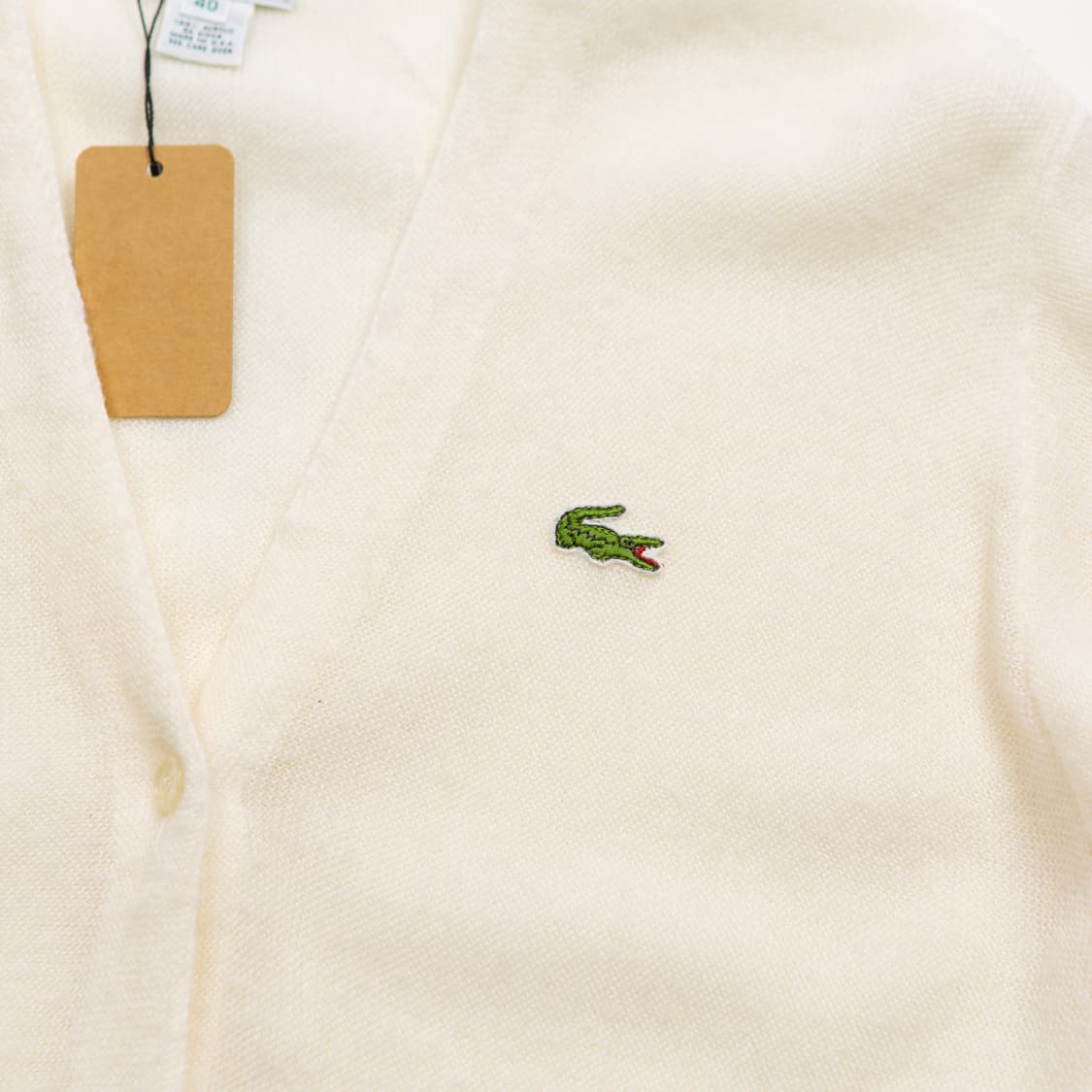 70s IZOD 라코스테 아크릴 가디건 화이트 상품이미지2