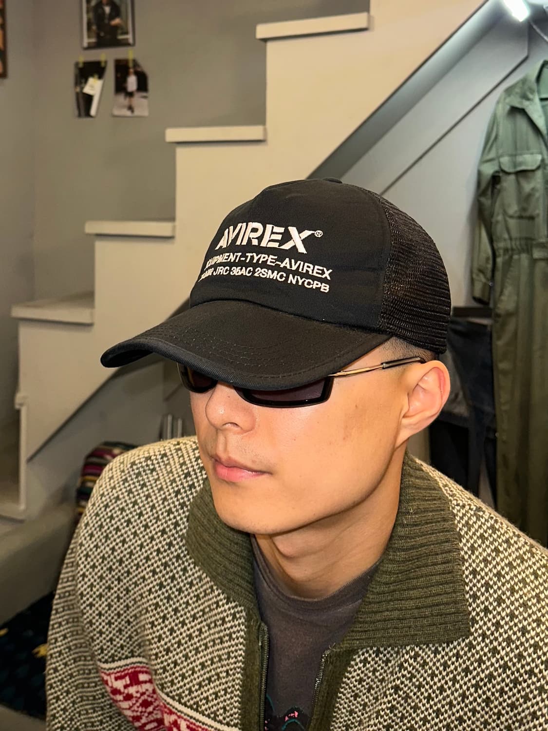 Avirex logo black trucker cap 상품이미지3