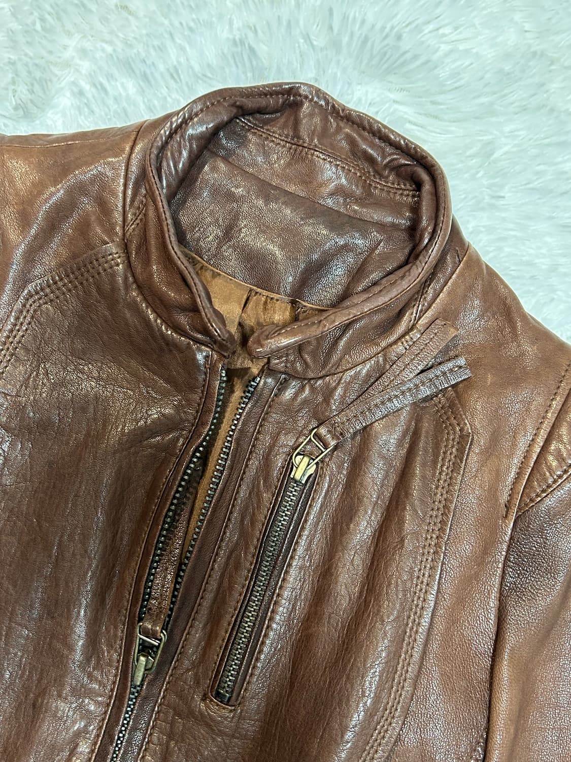 brown lambskin leather jacket 상품이미지4