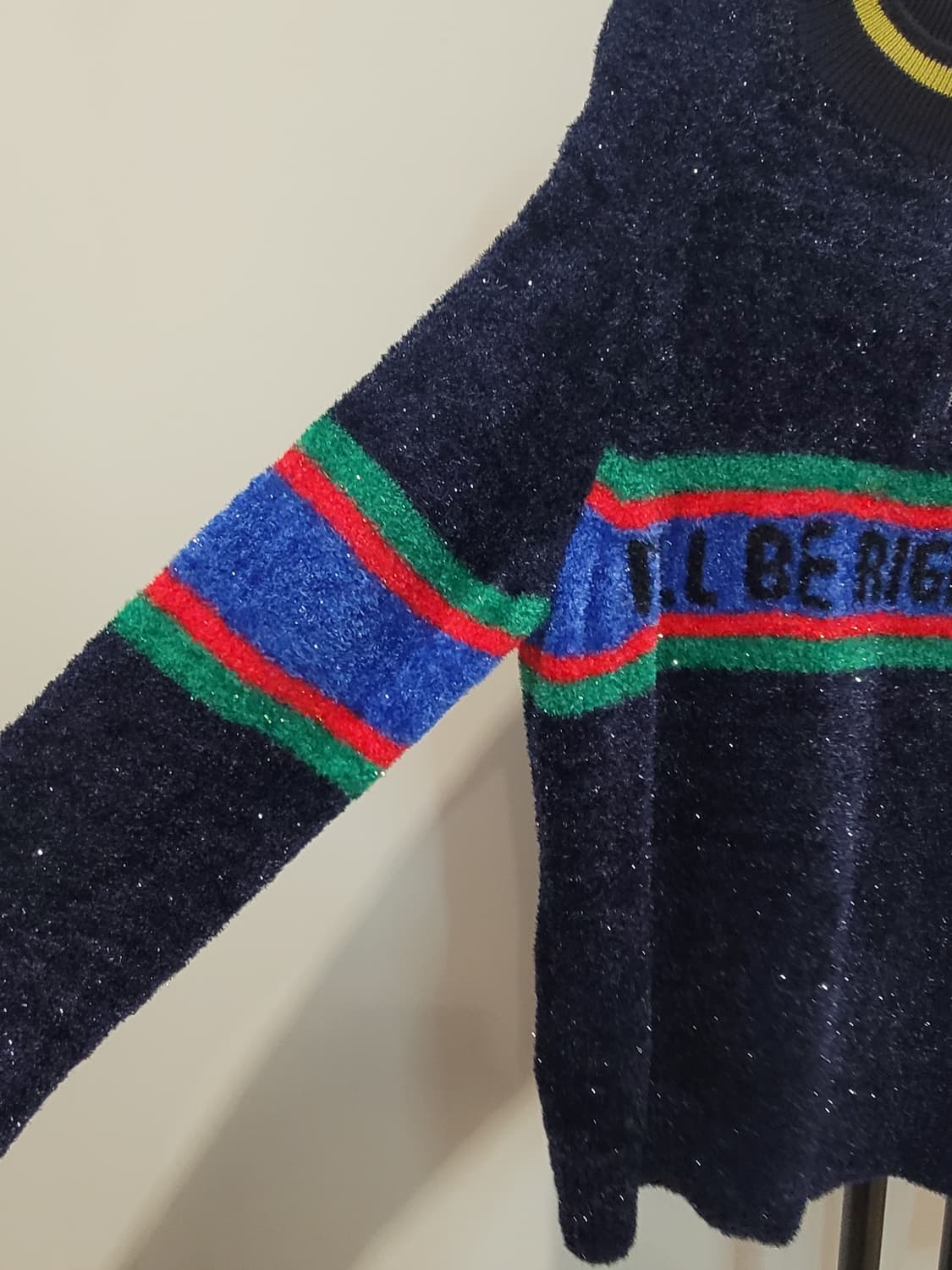 뮤베일 레터링 하프집업 글리터 니트 38사이즈 상품이미지4