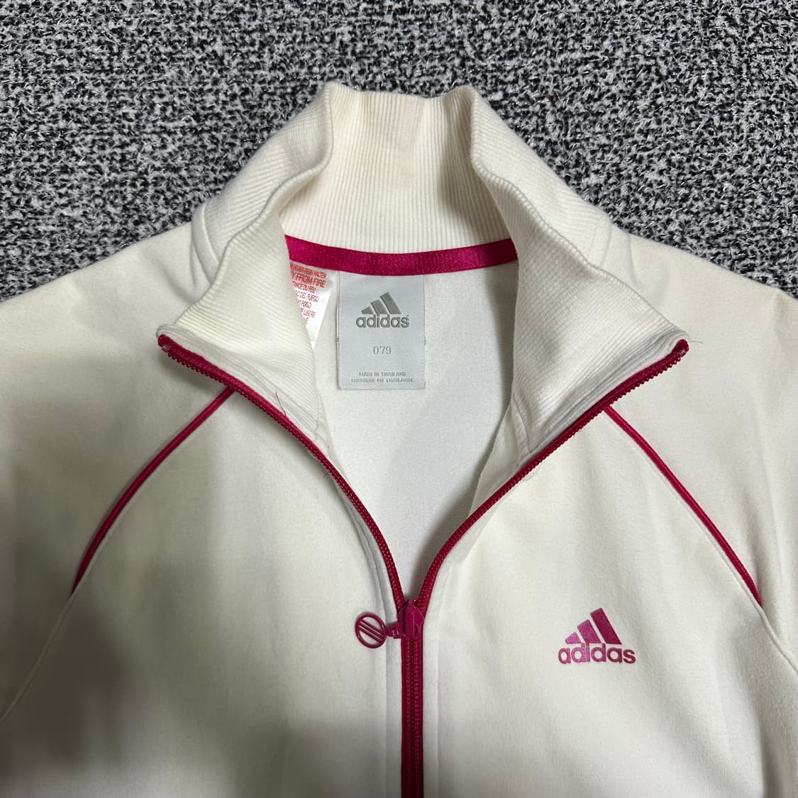 (XS추천) 아디다스 화이트/핑크 삼선 트랙탑 져지 상품이미지2