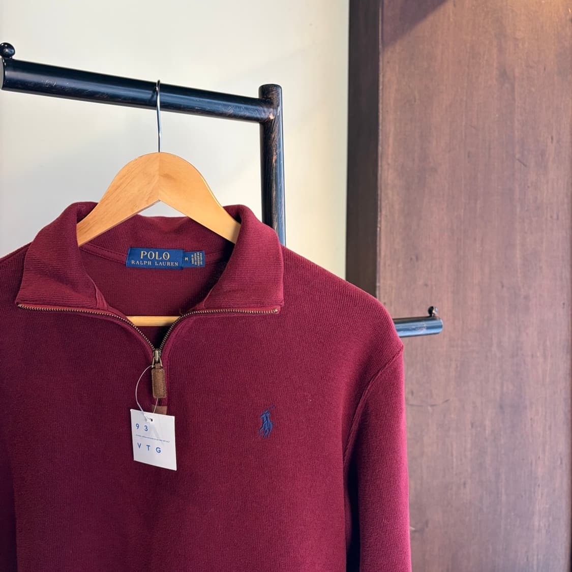 15693 - 폴로 랄프로렌 버건디 반집업 니트 상품이미지3