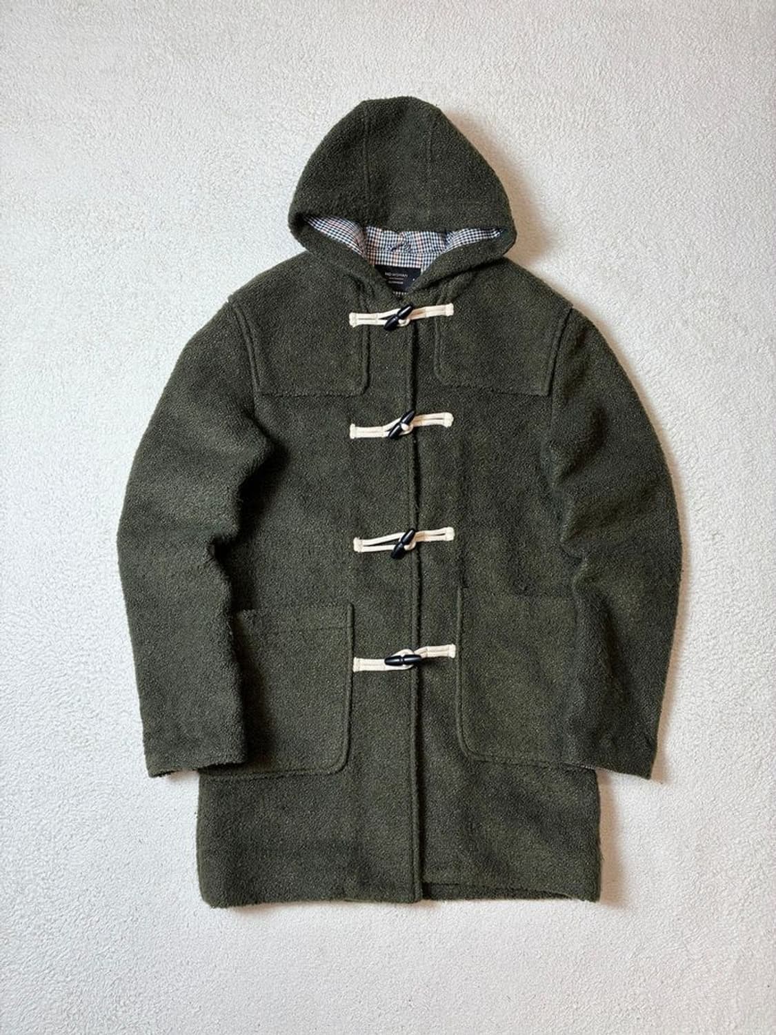 MO WOMAN 체크 패턴 더플 후디 코트 PN7292 상품이미지1