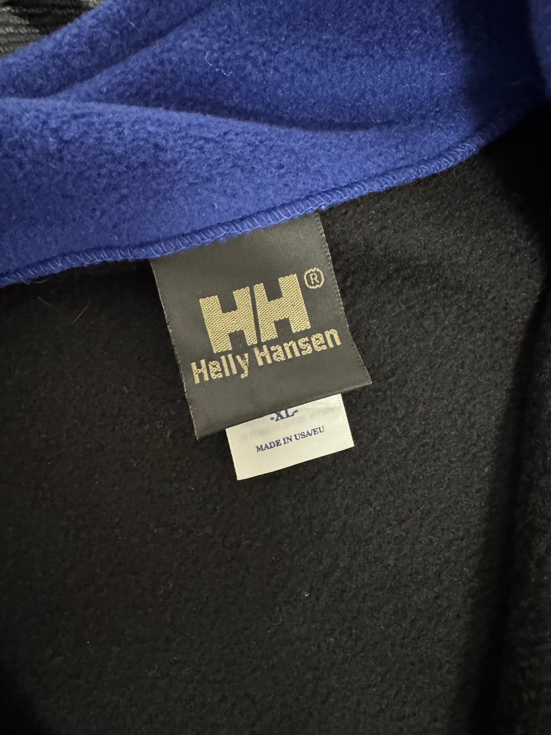 헬리 한센 쿼터 짚 플리스 풀오버 블랙 블루 메이드 인 유에스에이 상품이미지4