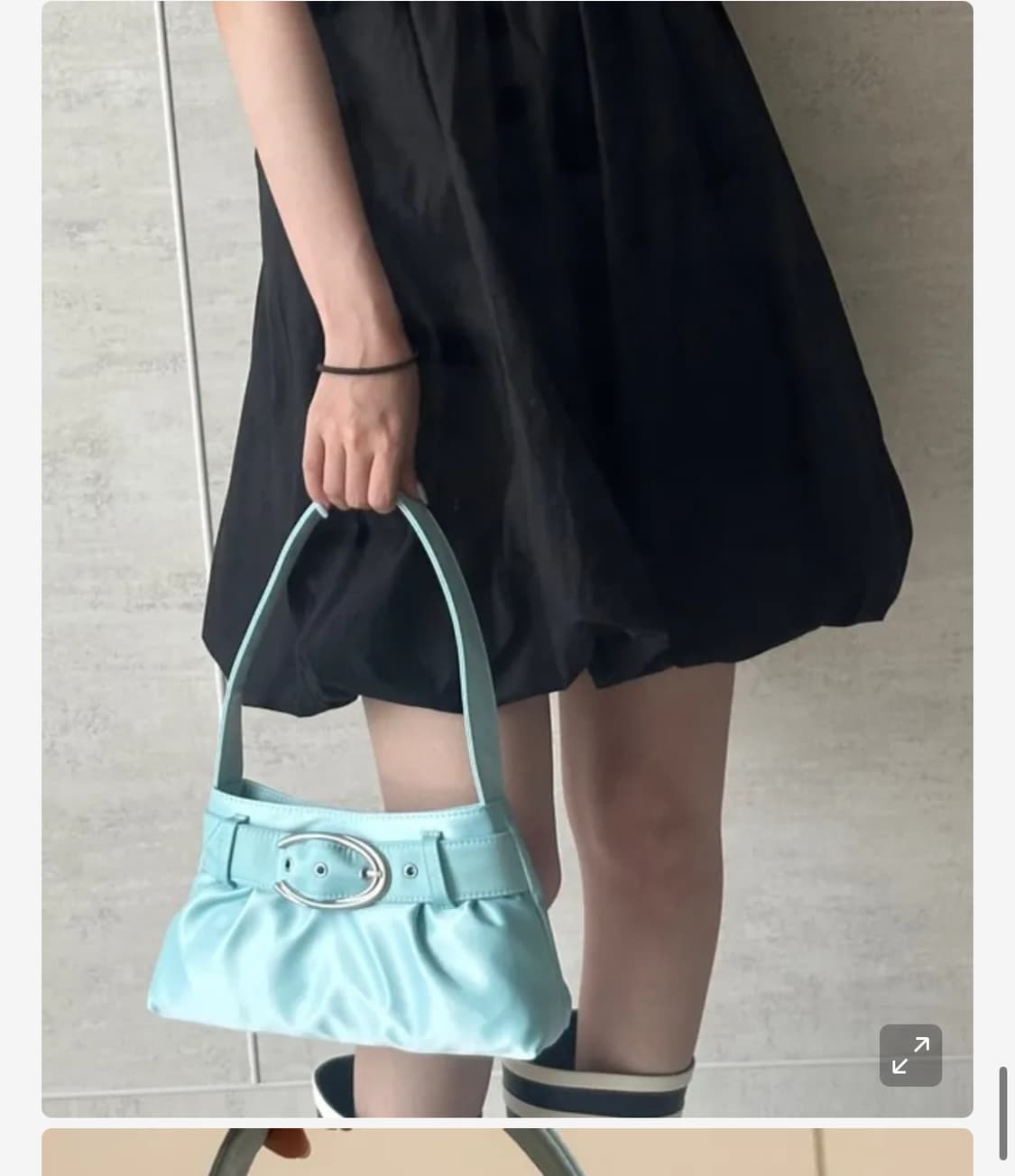 큐리티 C BELTED NYLON HOBO BAG_LIGHT BLUE 상품이미지4