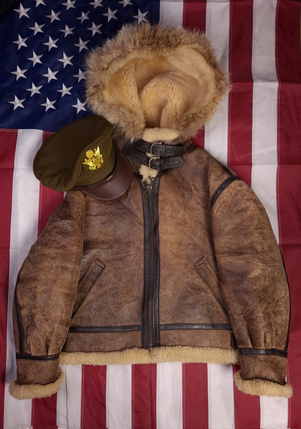 90's 미공군 B-3 TYPE 리얼레더 항공폭격기 무스탕 상품이미지1