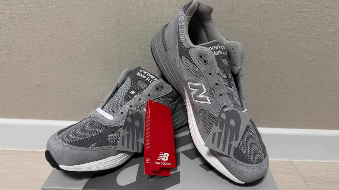 뉴발란스 993 MADE IN USA 그레이 사이즈 280 풀박스 상품이미지4