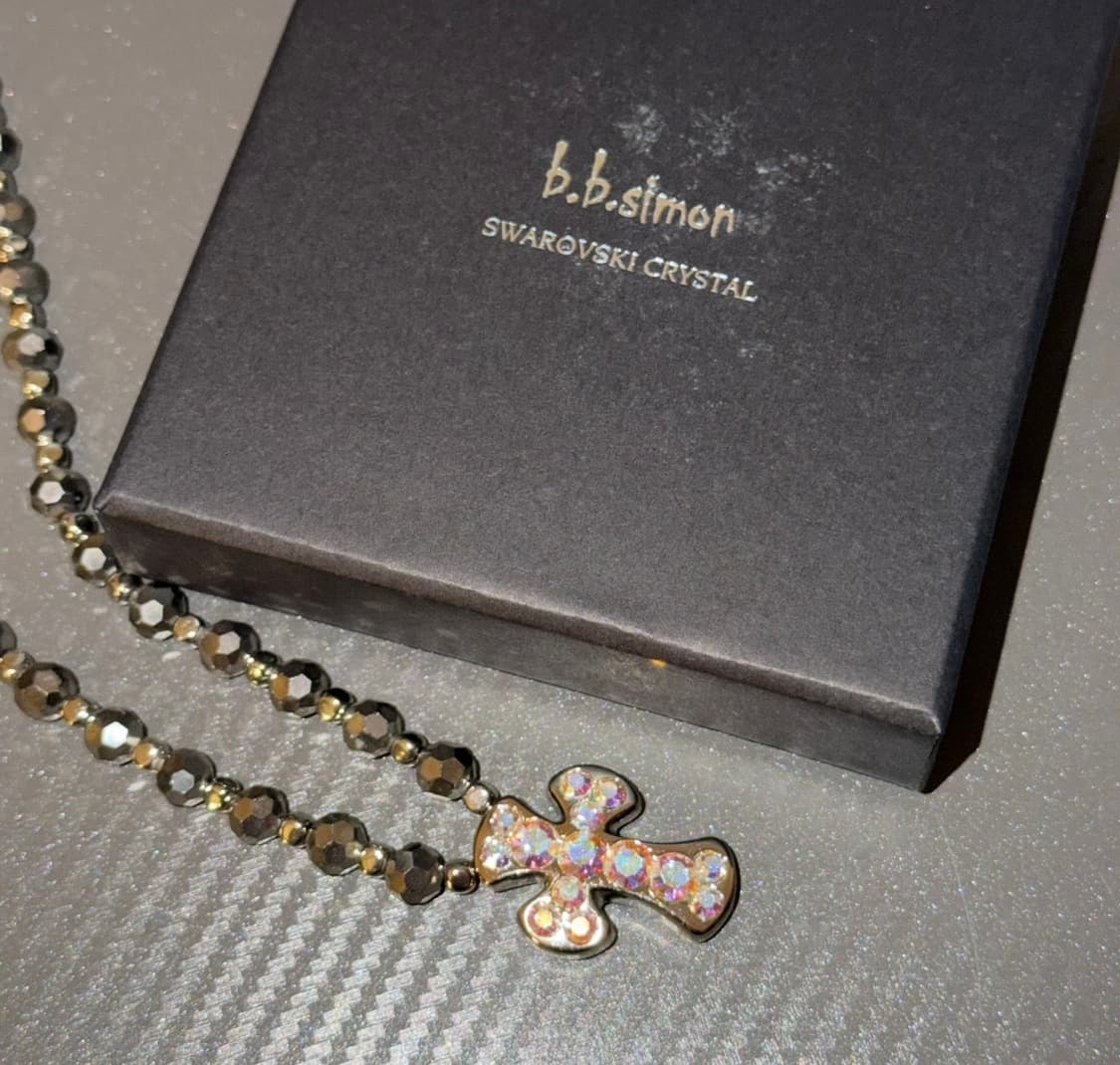 (20inch) b.b.simon 비비시몬 스와로브스키 목걸이 실버 상품이미지6