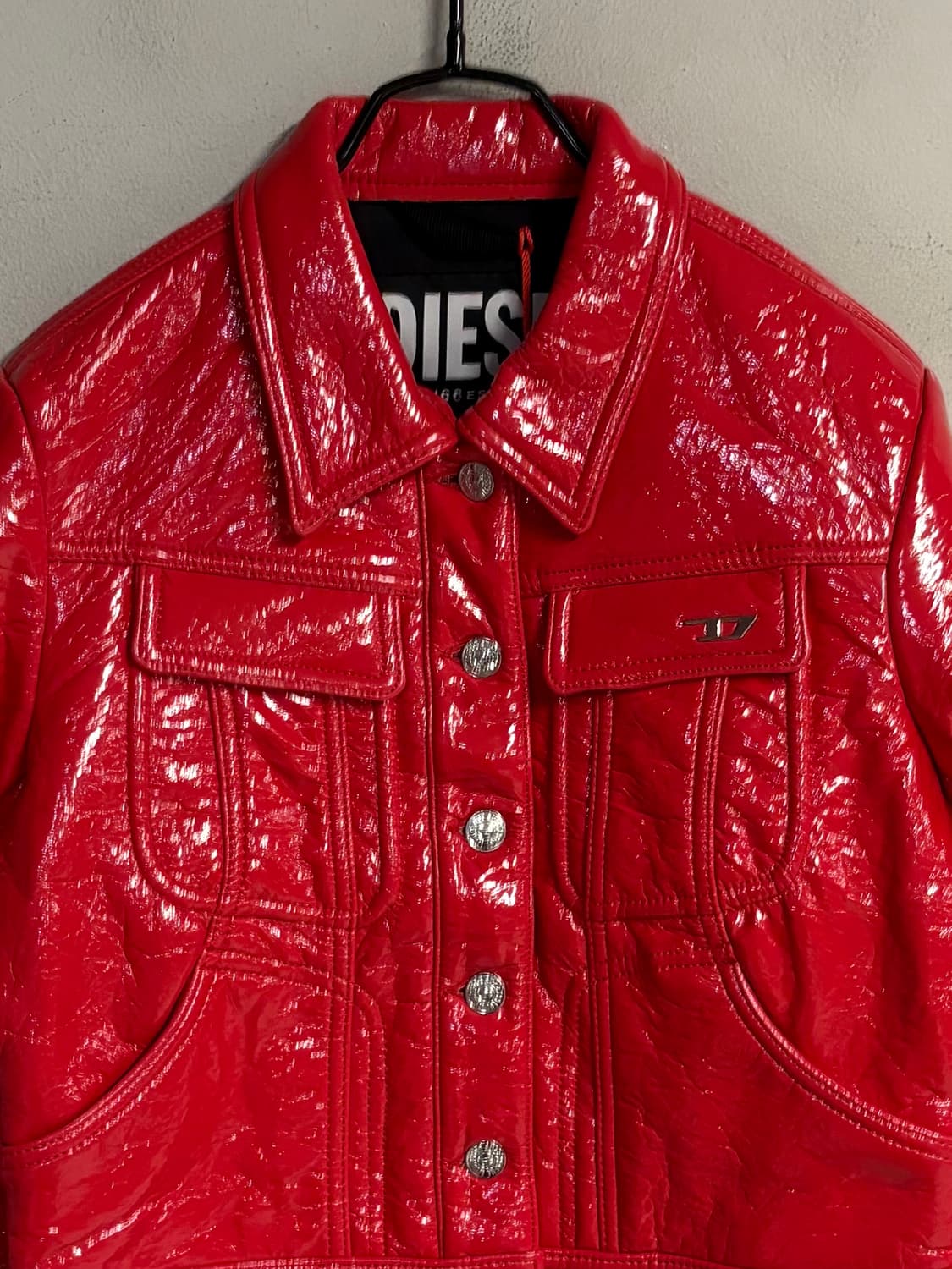 DIESEL red glossy coated jacket 상품이미지3