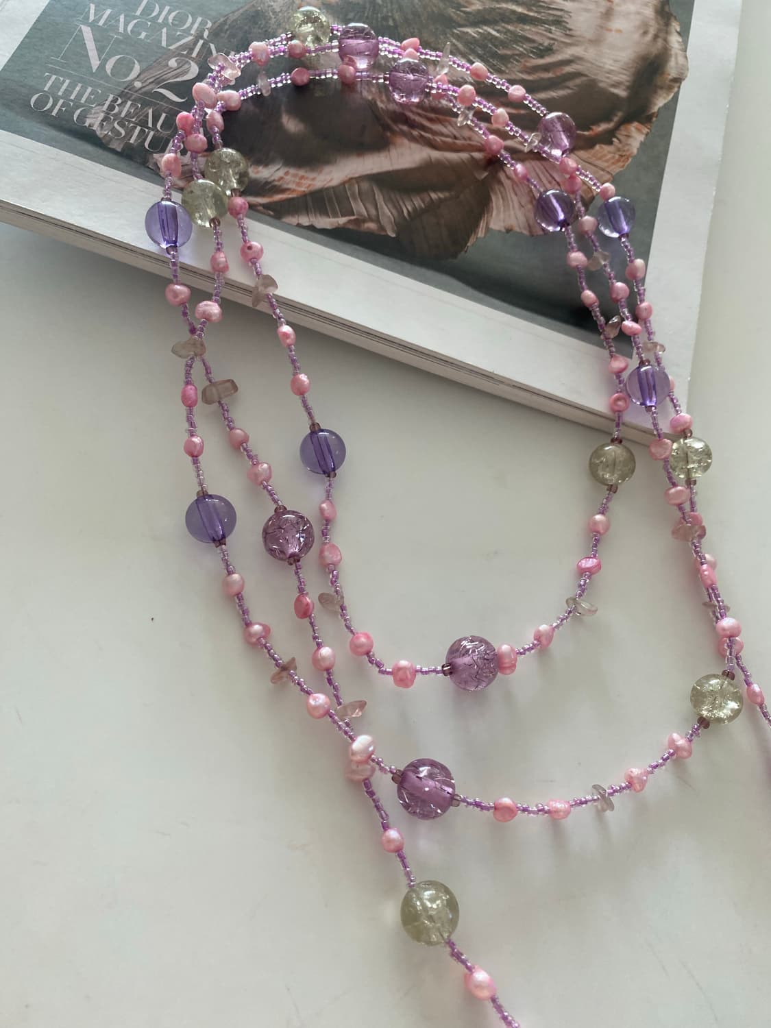 빈티지 멀티 비즈 롱 목걸이 상품이미지2