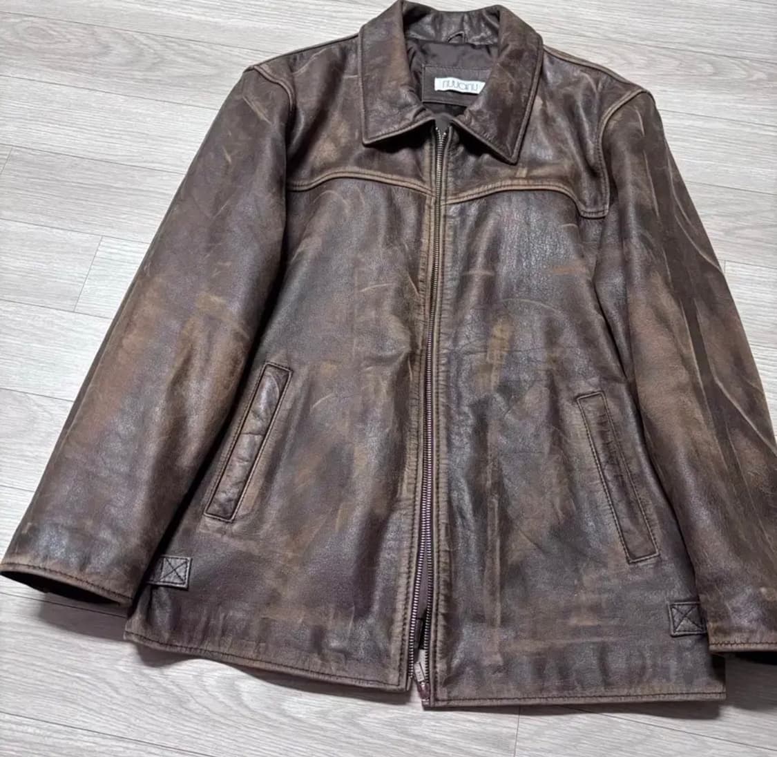 NUUANU/ 누아누/ 레더 자켓/ 누아누 브라운 레더자켓 상품이미지2