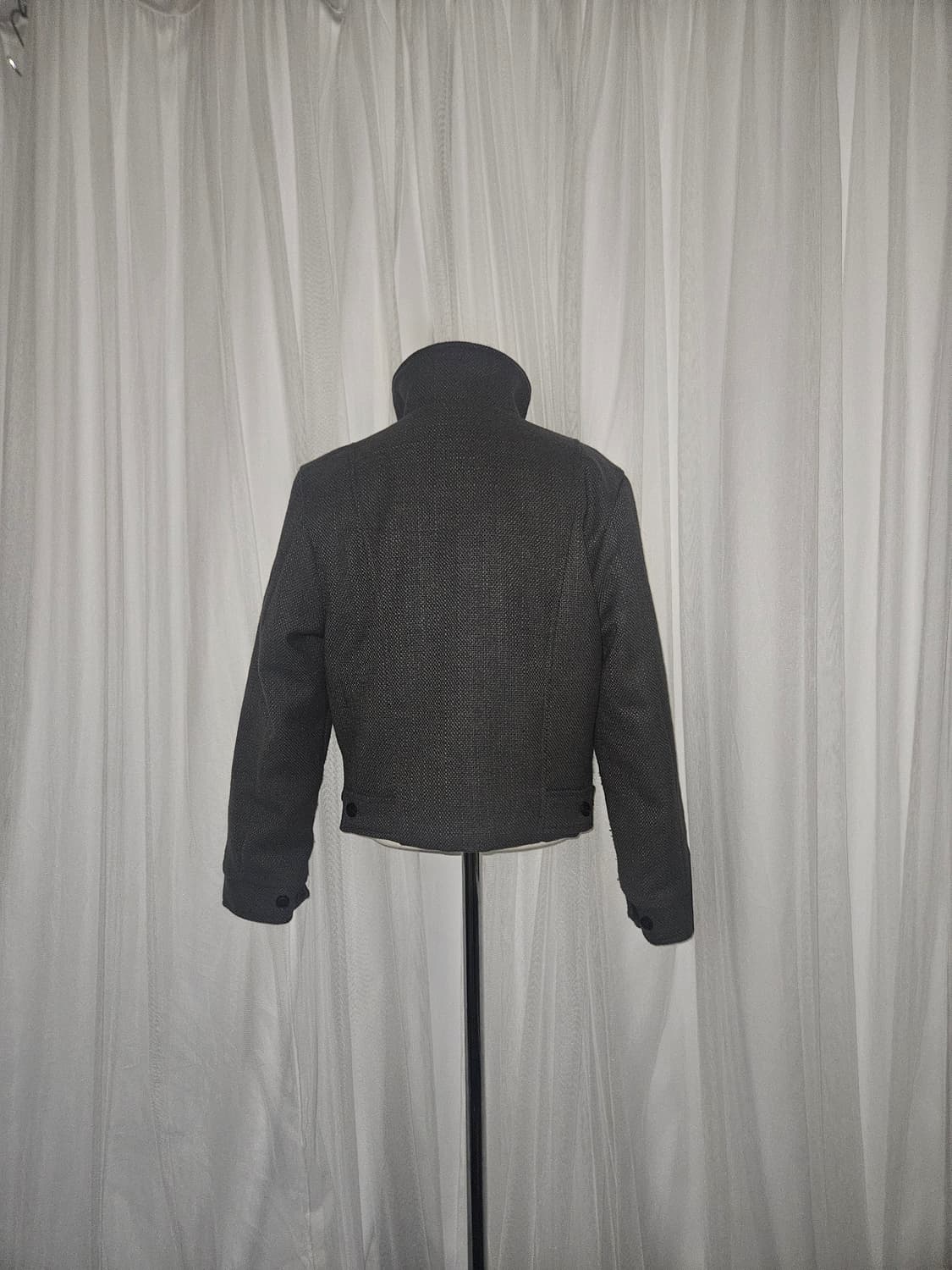 플레이스 스튜디오 미니멀 클래식 하이넥 스냅 버튼 크롭 숏코트 패딩 상품이미지6