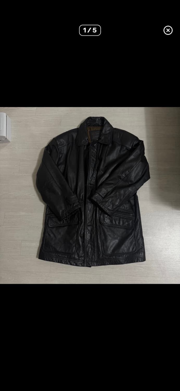 (예약중)소가죽 레더 카코트 상품이미지1