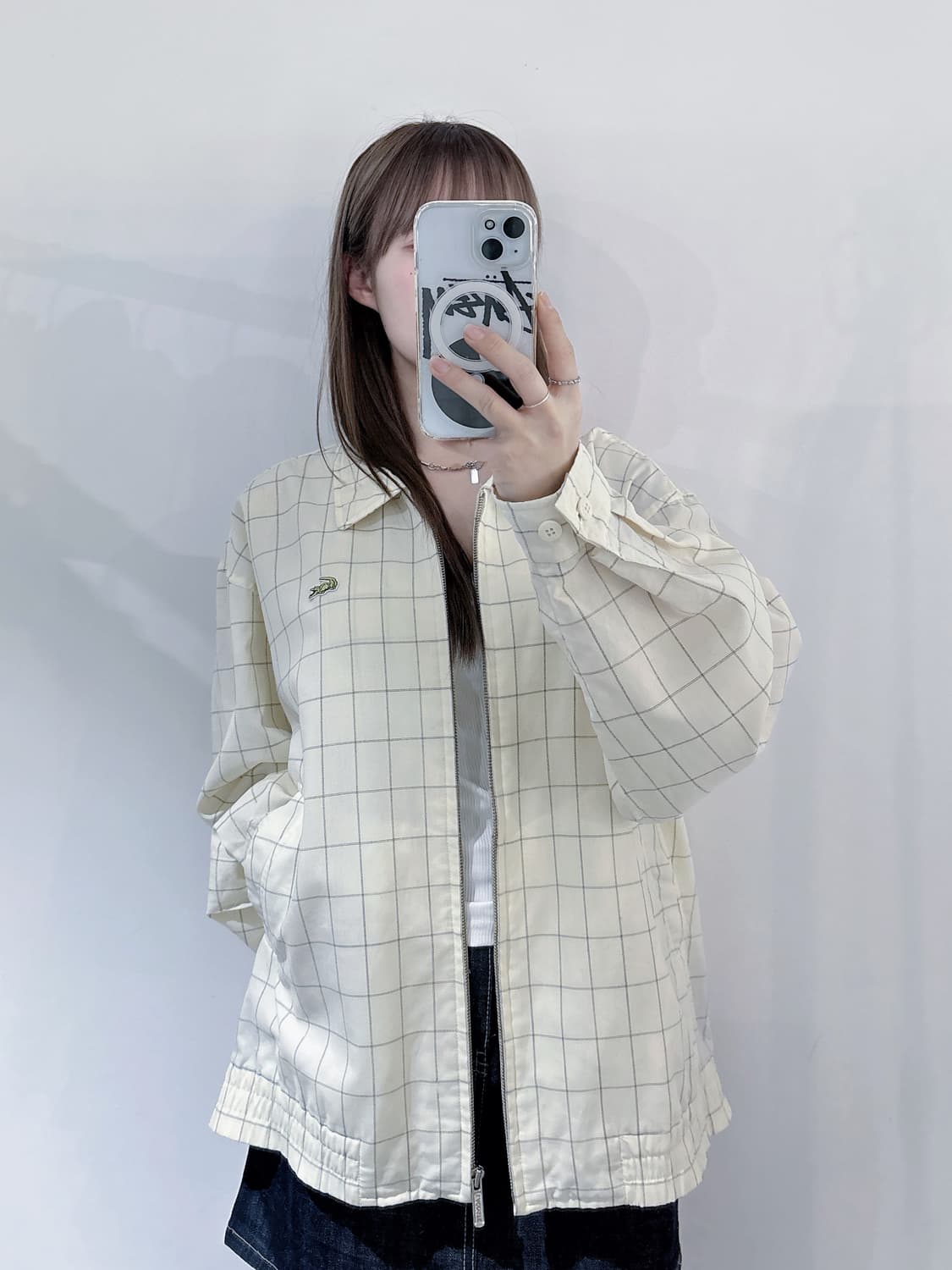 라코스테 90‘s 빅로고 체크 자켓 상품이미지1