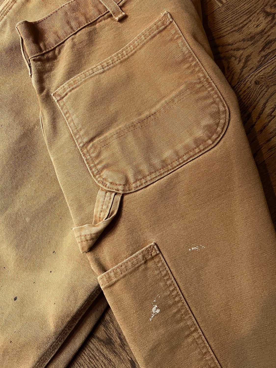 [36]칼하트 USA 빈티지 페인팅 브라운 싱글니 카펜터 워크 팬츠 상품이미지6