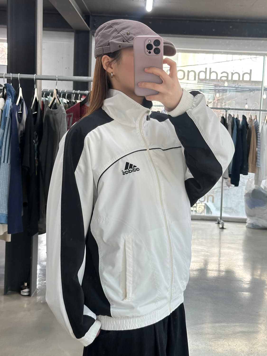 아디다스 90s 화이트 윈드브레이커 자켓 상품이미지2