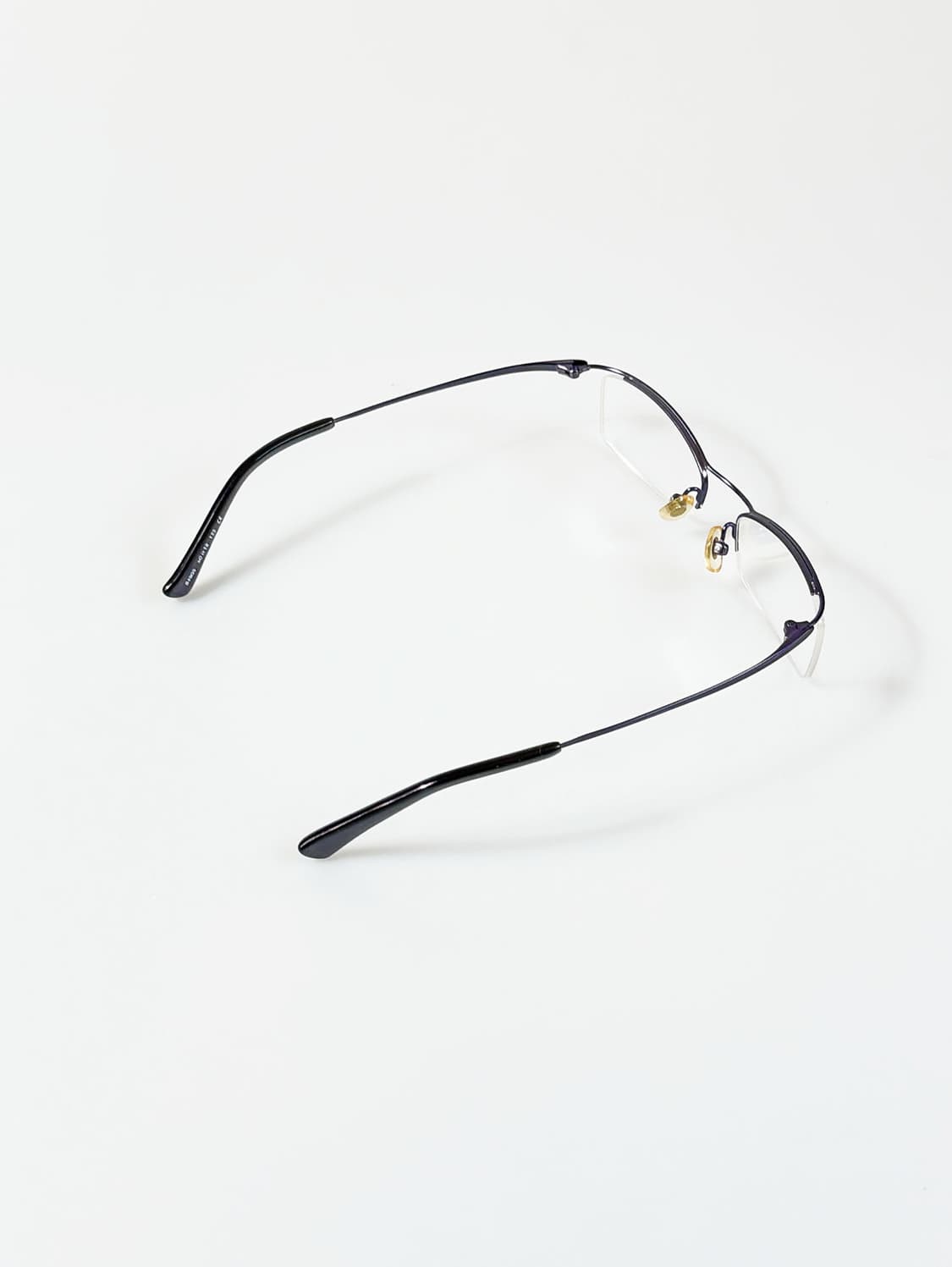 퍼플 메탈 반무테 스퀘어 프레임 빈티지 안경 상품이미지4