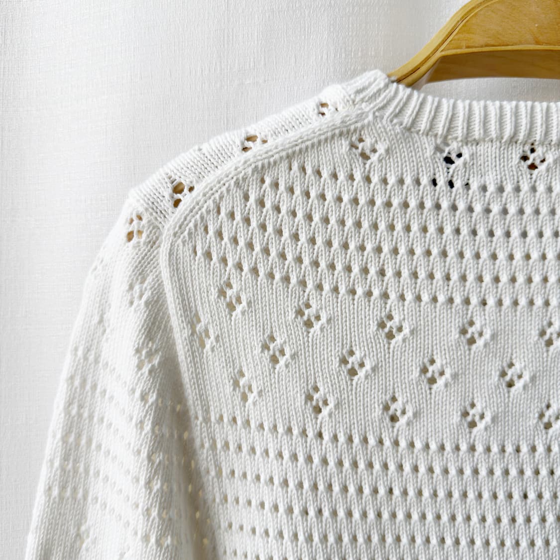 폴로 랄프로렌 코튼 아일렛 니트 화이트 M 상품이미지7