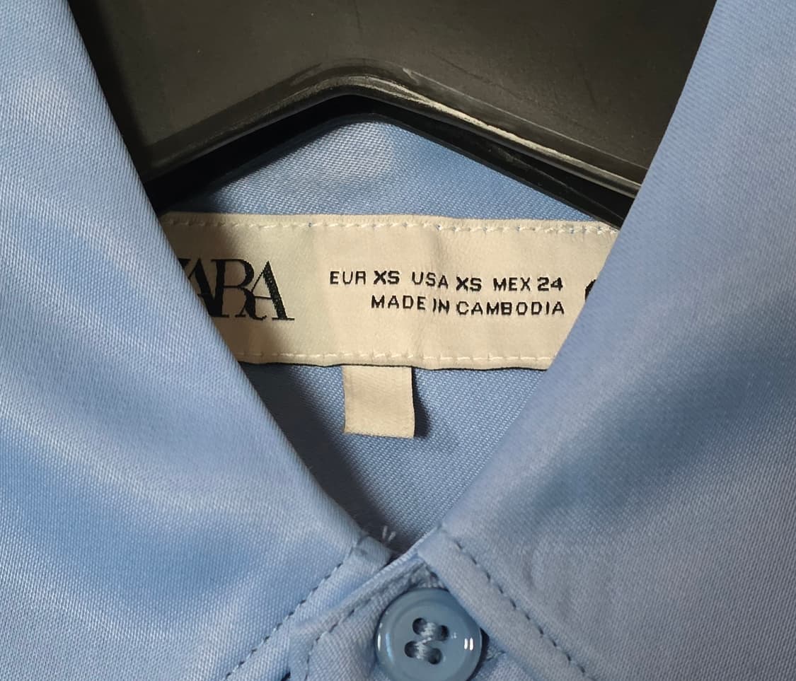 [미착용 새제품] 자라 ZARA 링클프리 블루 새틴 셔츠/블라우스 55 상품이미지6