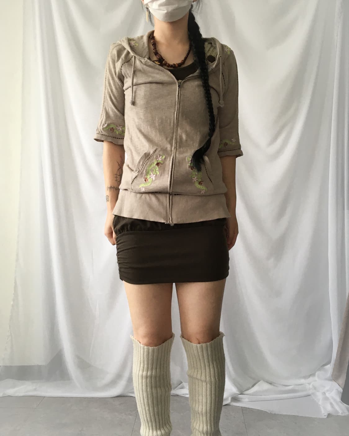 Needle work point hood zip up 상품이미지5