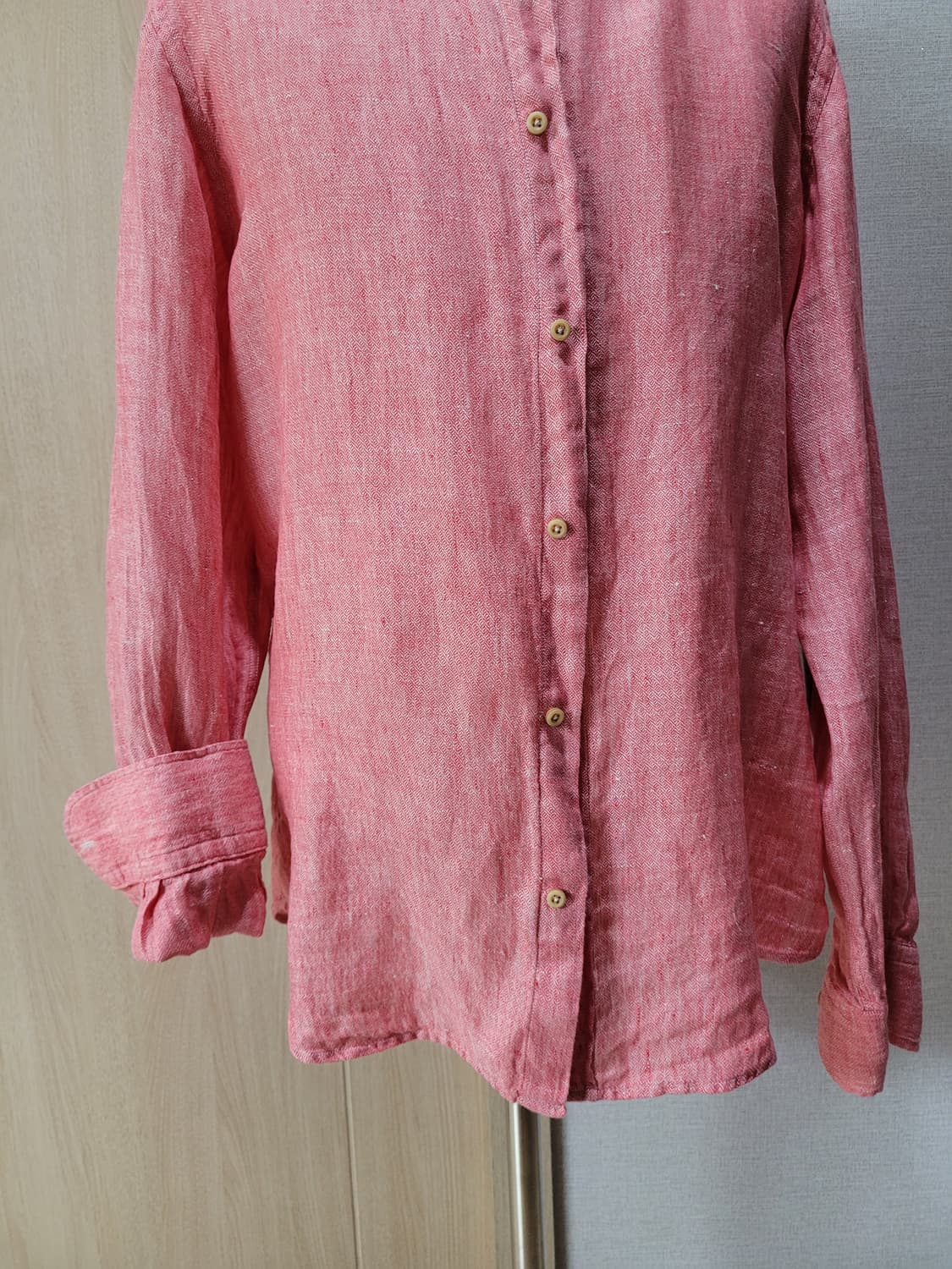 마시모두띠 Massimo Dutti 남자 린넨 셔츠 105 레드 상품이미지4