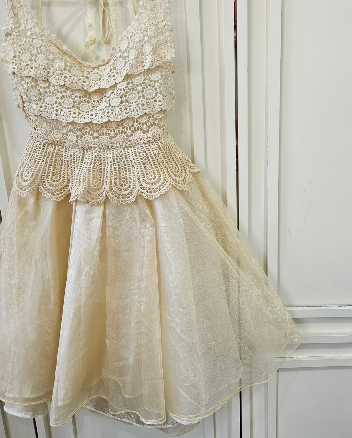 레이스 페어리 샴페인 드레스 원피스 상품이미지3