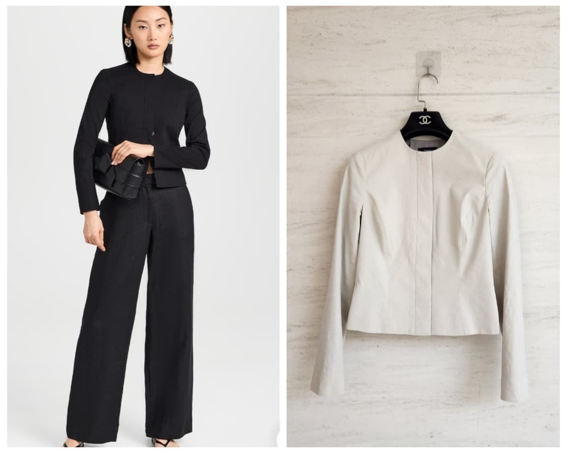 띠어리 24SS 린넨 크롭자켓 44사이즈(베이지색상 판매) 상품이미지1