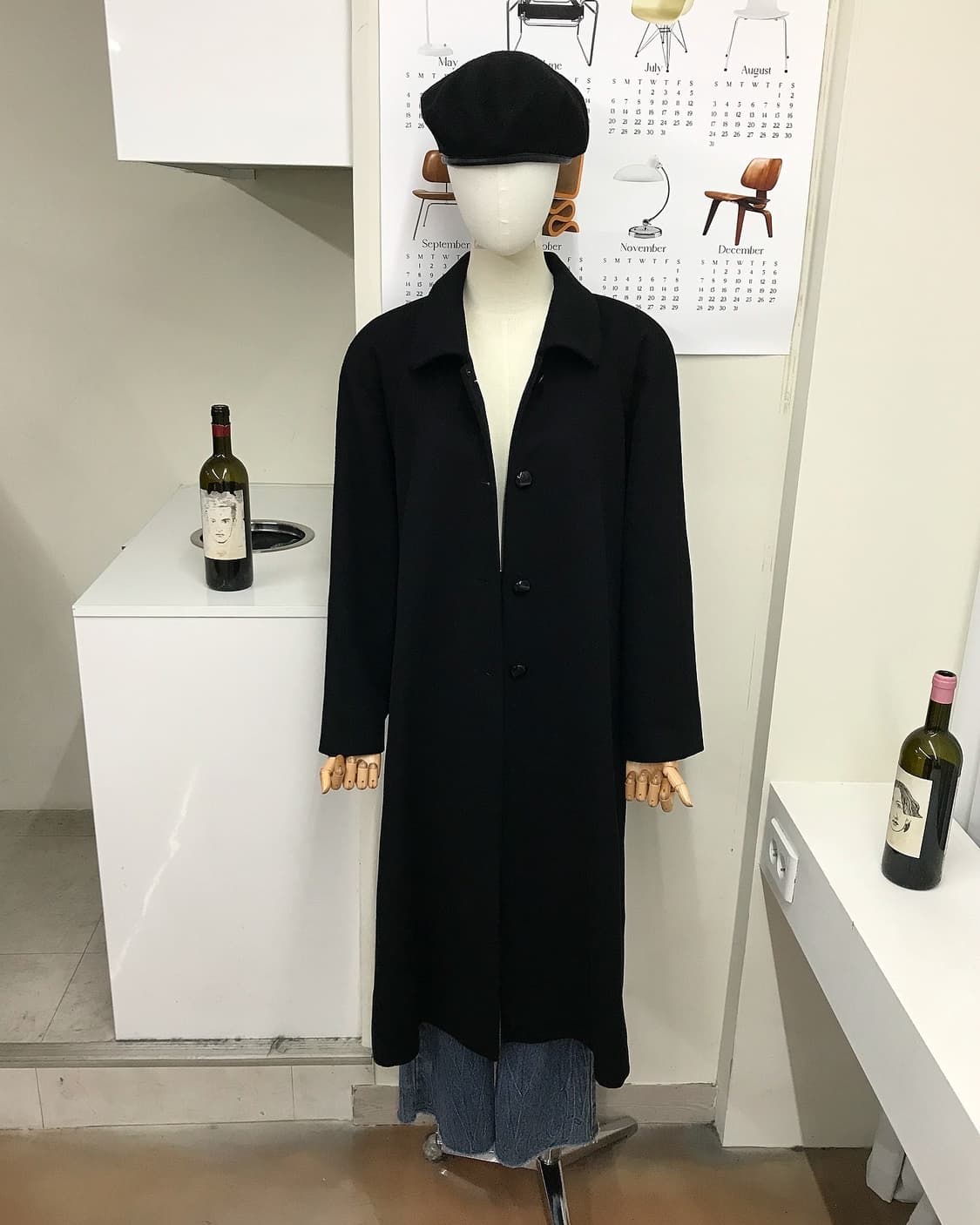 일본 빈티지 캐시미어 100 롱 맥코트 상품이미지4