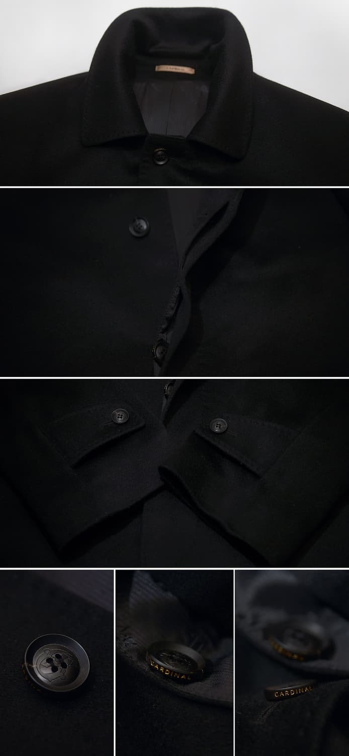 갤럭시 카디날 블랙 퓨어 캐시미어 맥코트 하프코트 (100 / 105+) 상품이미지9