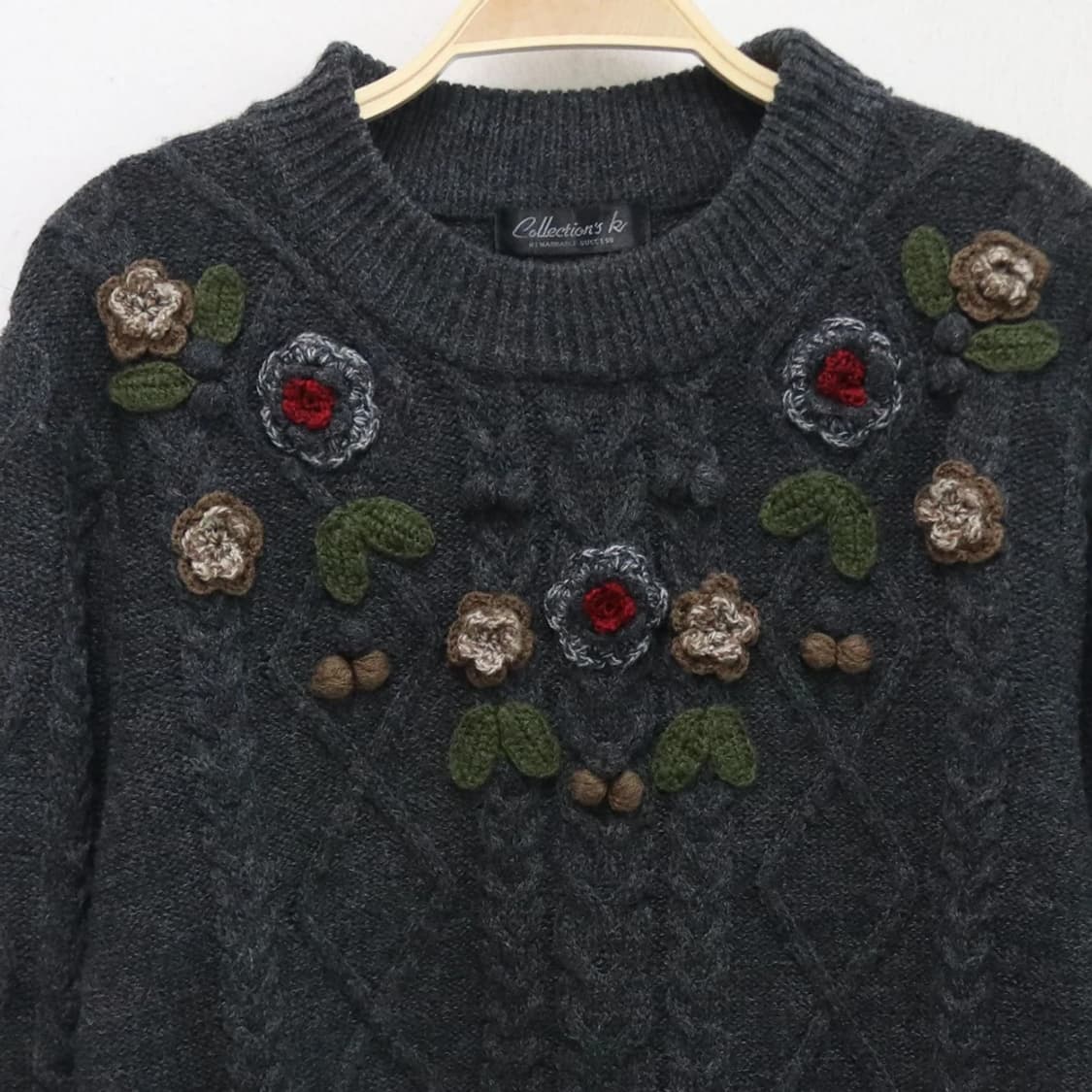 COLLECTION'S K  플라워 포인트 울혼방 니트 60503 상품이미지3