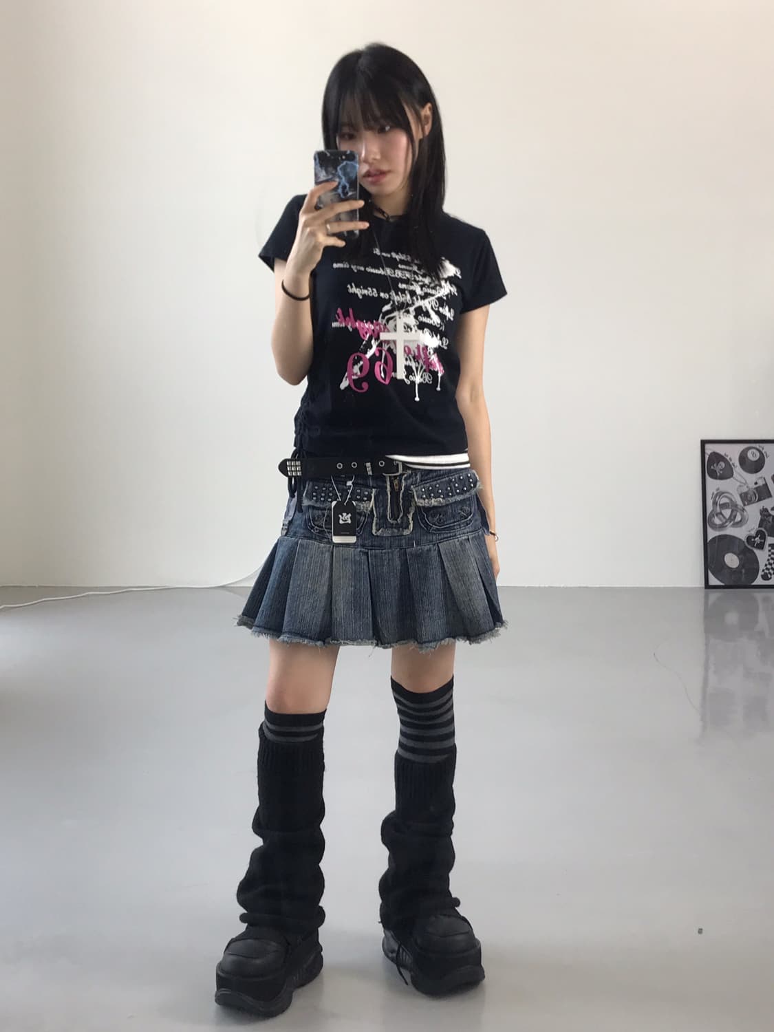 angus Y2k Denim Detail Mini Skirts 상품이미지5
