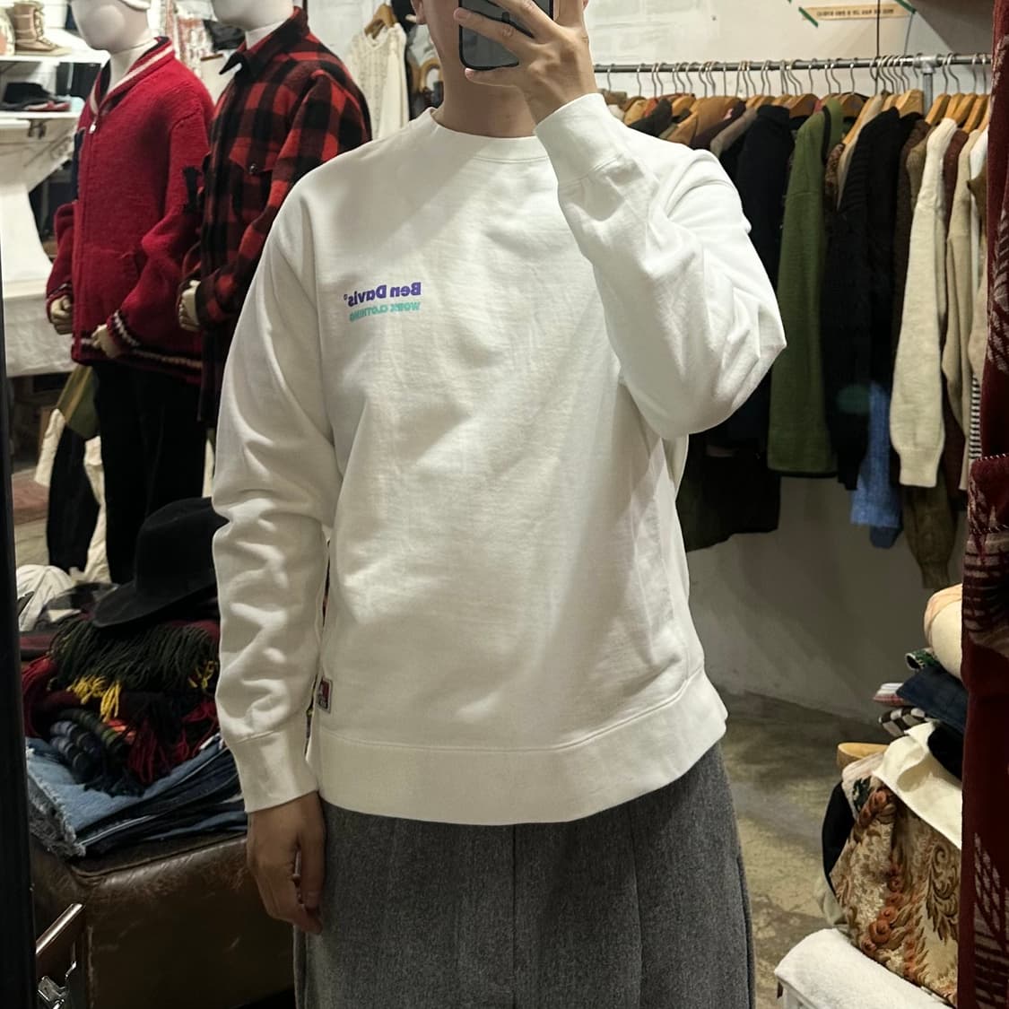 (착용컷) BEN DAVIS 프린팅 스웻 셔츠 (남성용 100) 상품이미지3