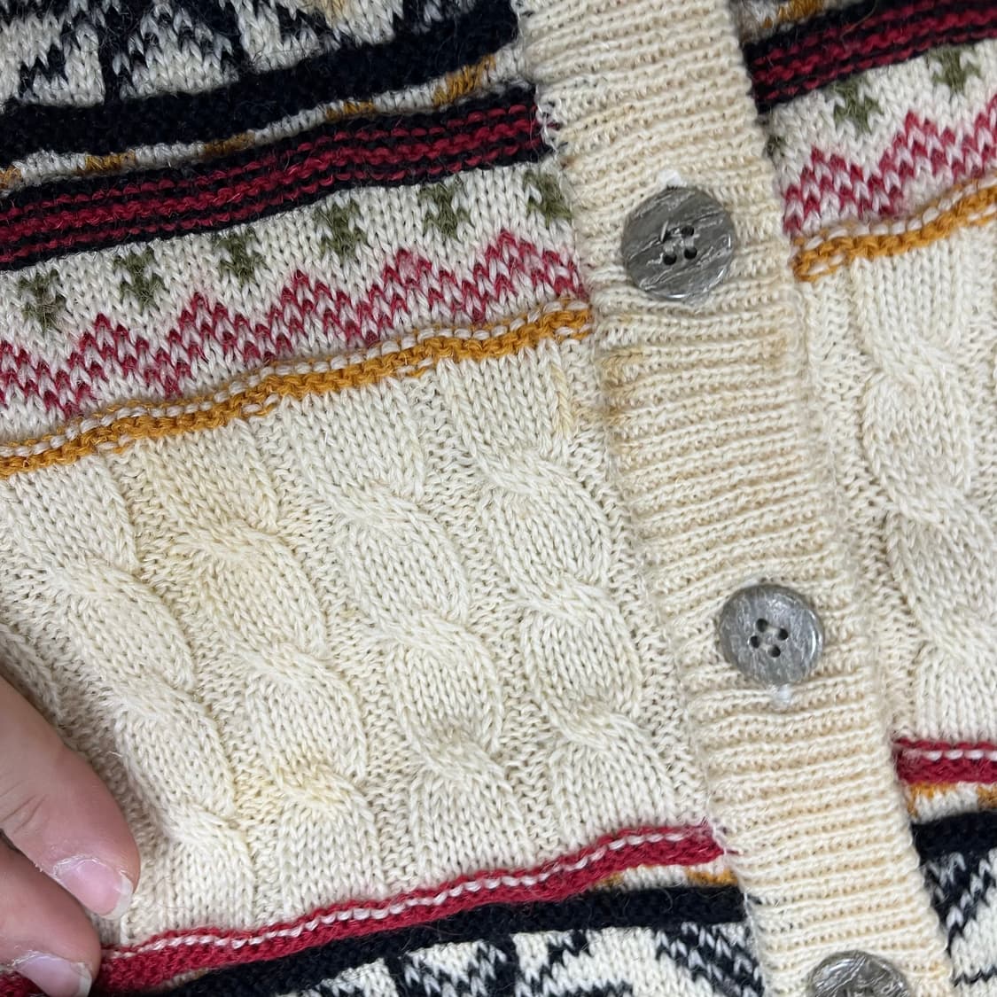 [JPN] 빈티지 노르딕 울 니트 가디건 상품이미지6