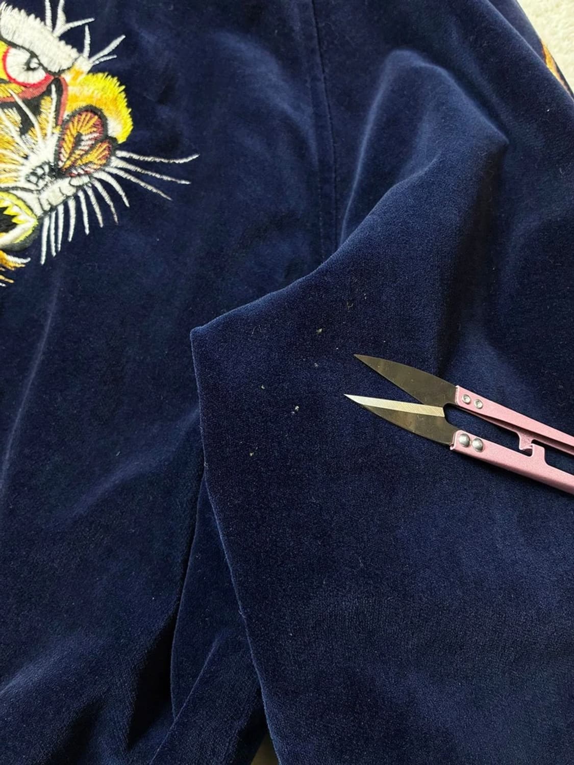 휴스턴 飛有棲屯 00's 벨벳 타이거 자수 스카잔 PN6315 상품이미지8