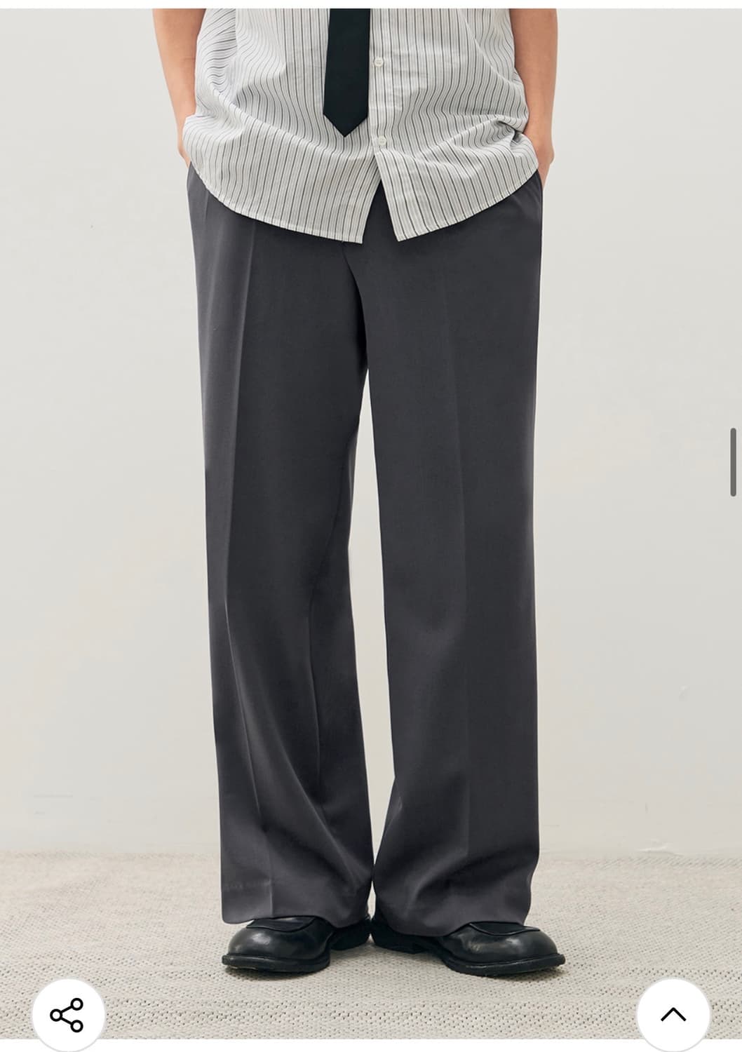 (XL) 드로우핏 투턱 밴딩 와이드 슬랙스 [BLUE GREY] 판매 상품이미지4