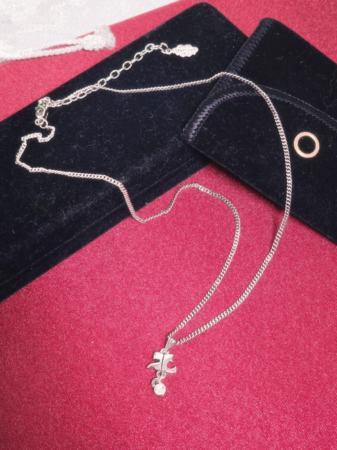 실버 쿠레쥬 목걸이 화이트큐빅 상품이미지1