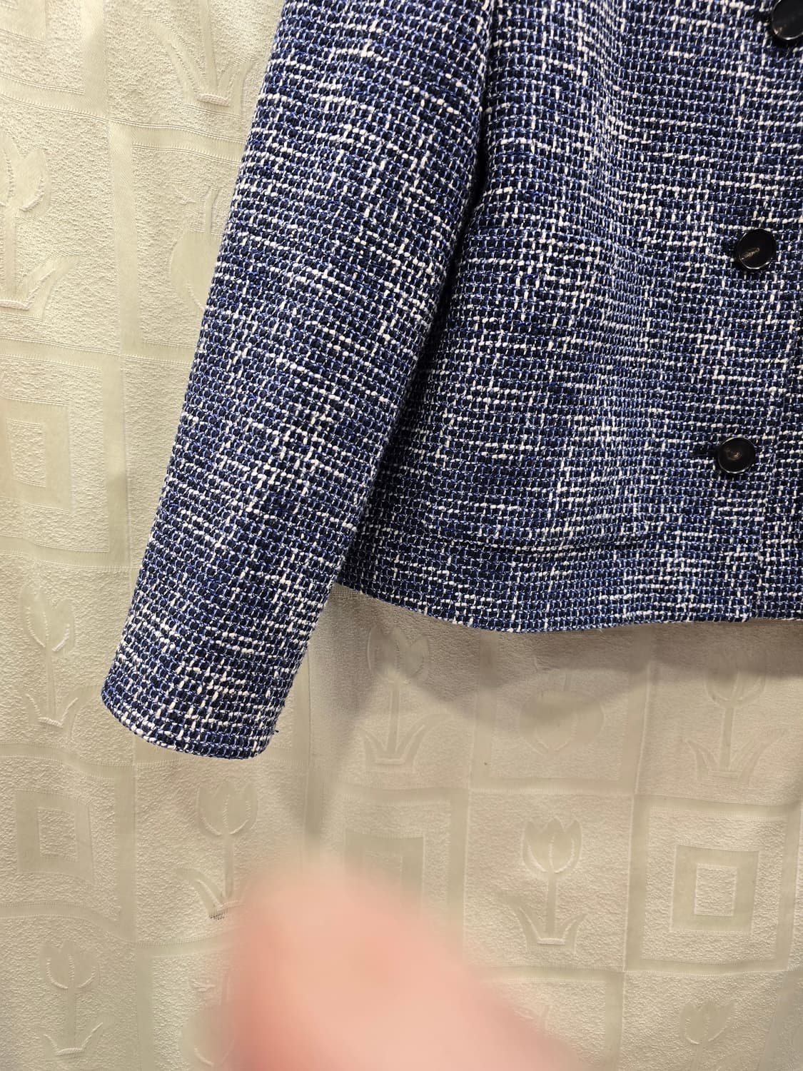 시슬리 Sisley 트위드 데님 카라 자켓 66 상품이미지4